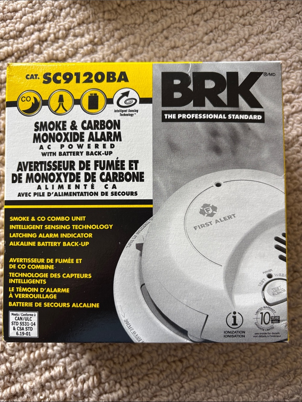 NEW - Set/4 BRK/mFirst Alert SM1100-AC Hardwired Smoke Alarm & 1 Smoke/CO2 Alarm - Picture 5 of 7